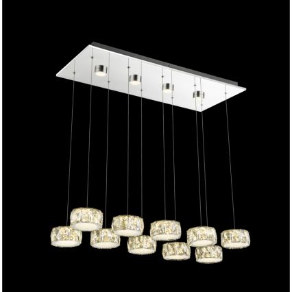 Globo - Светодиодная подвесная люстра LED/92W/230V 4000K блестящий хром/прозрачный