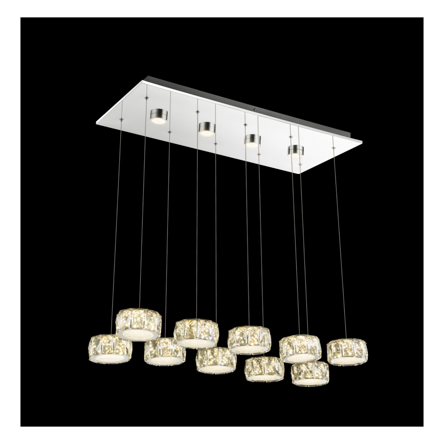 Globo - Светодиодная подвесная люстра LED/92W/230V 4000K блестящий хром/прозрачный