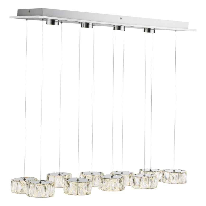 Globo - Светодиодная подвесная люстра LED/92W/230V 4000K блестящий хром/прозрачный