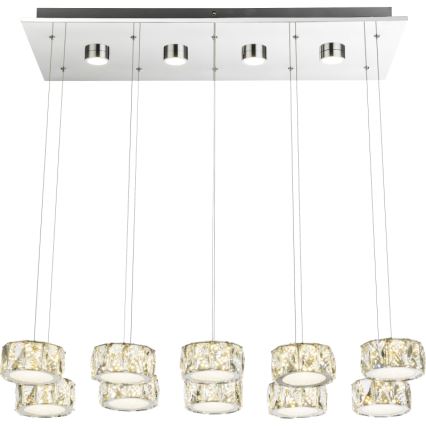 Globo - Светодиодная подвесная люстра LED/92W/230V 4000K блестящий хром/прозрачный