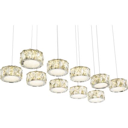 Globo - Светодиодная подвесная люстра LED/92W/230V 4000K блестящий хром/прозрачный