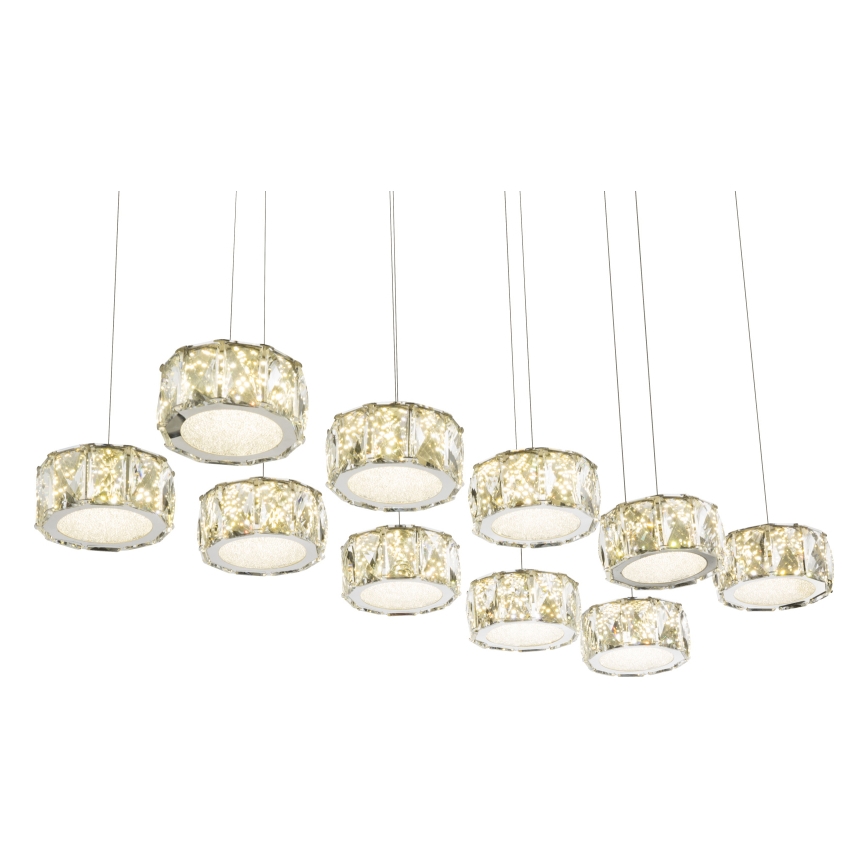 Globo - Светодиодная подвесная люстра LED/92W/230V 4000K блестящий хром/прозрачный