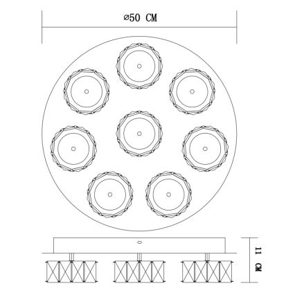 Globo - Светодиодный потолочный светильник с регулированием яркости LED/64W/230V 4000K диаметр 50 см