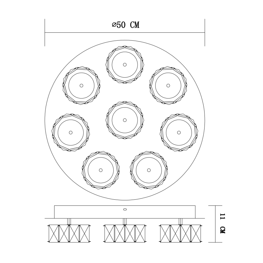 Globo - Светодиодный потолочный светильник с регулированием яркости LED/64W/230V 4000K диаметр 50 см