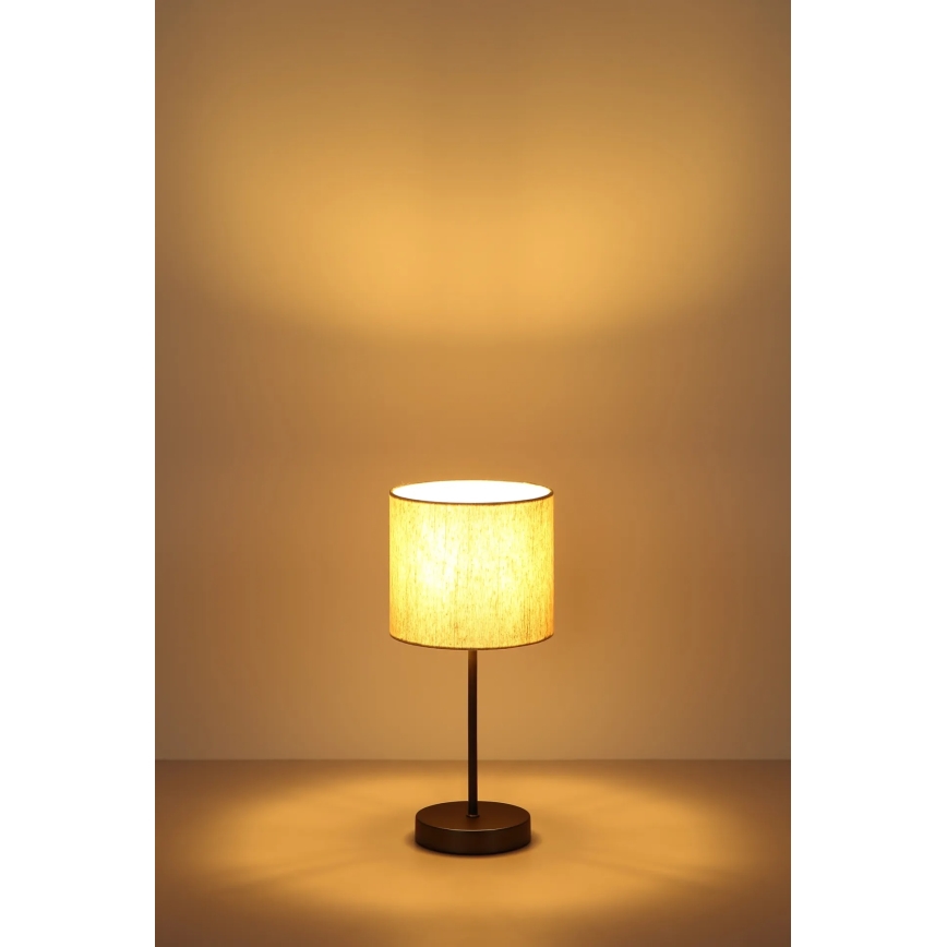Globo - Настільна лампа 1xE27/25W/230V чорна/бежева