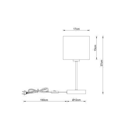 Globo - Настільна лампа 1xE27/25W/230V чорна/бежева