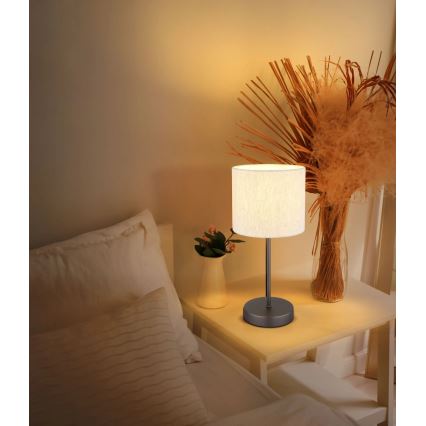 Globo - Настольная лампа 1xE27/25W/230V чёрная/бежевая