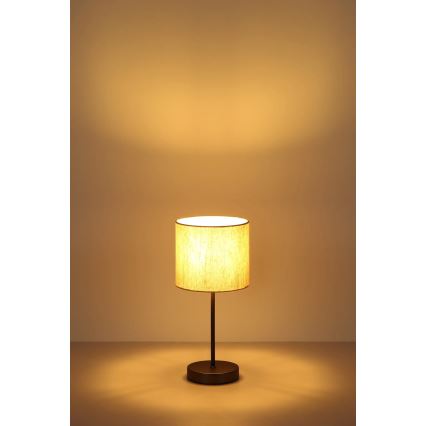 Globo - Настольная лампа 1xE27/25W/230V чёрная/бежевая