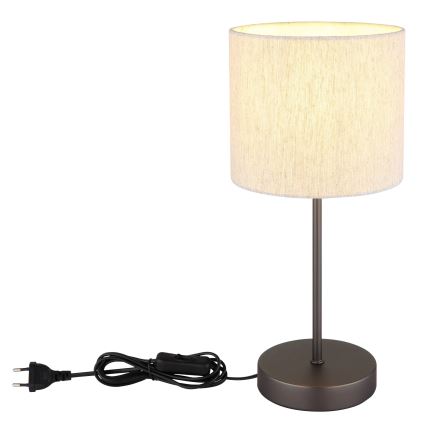 Globo - Настольная лампа 1xE27/25W/230V чёрная/бежевая