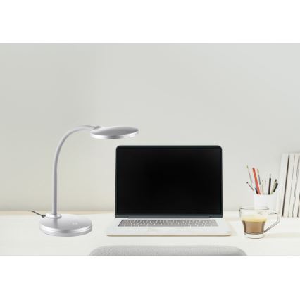 Globo - LED Гнучка сенсорна настільна лампа з регулюванням яскравості LED/4,6W/230V срібний