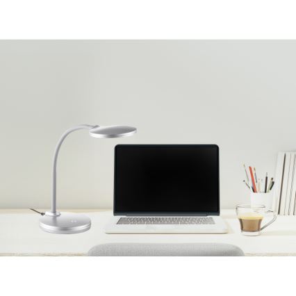 Globo - Сенсорна настільна LED лампа з регулюванням яскравості LED/4W/230V срібний