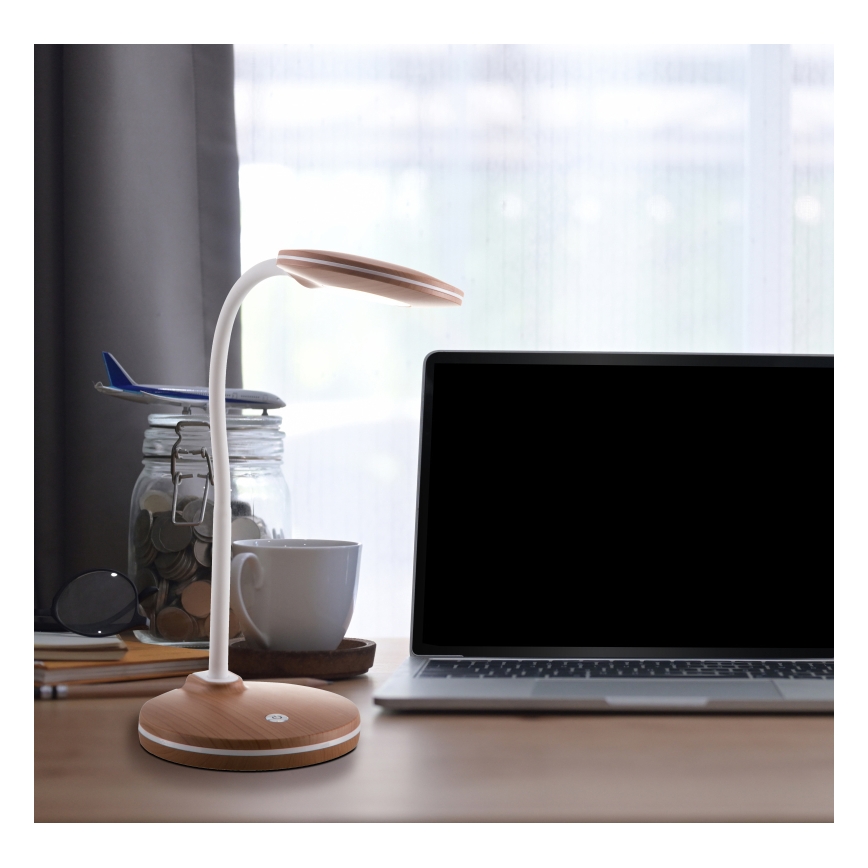 Globo - Світлодіодна регульована гнучка сенсорна настільна лампа LED/4,6W/230V коричнева