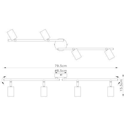 Globo 54008-4 - Прожектор MARTHA 4xE27/60W/230V