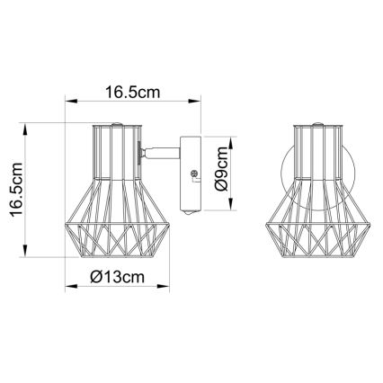 Globo 54017-1 - Настенный прожектор PRISKA 1xE27/40W/230V