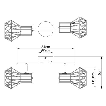 Globo - Точковий світильник 2xE27/40W/230V