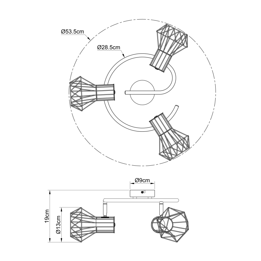 Globo - Точковий світильник 3xE27/40W/230V