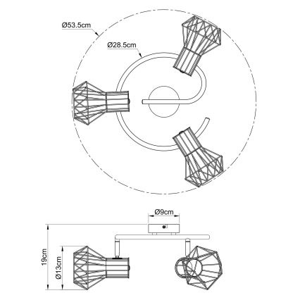 Globo - Точковий світильник 3xE27/40W/230V