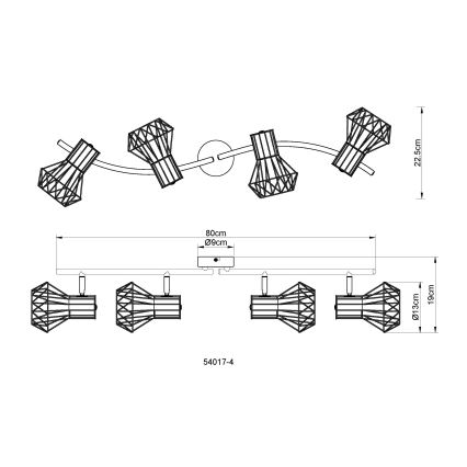 Globo - Точковий світильник 4xE27/40W/230V