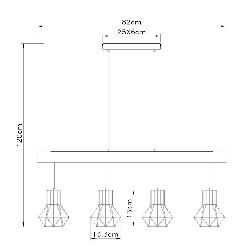 Globo - Подвесная люстра 4xE27/40W/230V