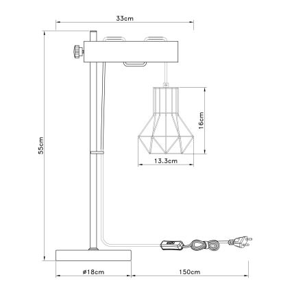 Globo - Настольная лампа 1xE27/40W/230V