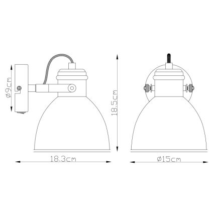 Globo 54018-1 - Настенный прожектор WIHO 1xE27/40W/230V