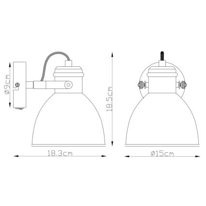 Globo 54018-1S - Настенный прожектор WIHO 1xE27/40W/230V
