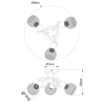 Globo 54028-3S - Припотолочная люстра FIASTRA 3xE14/40W/230V
