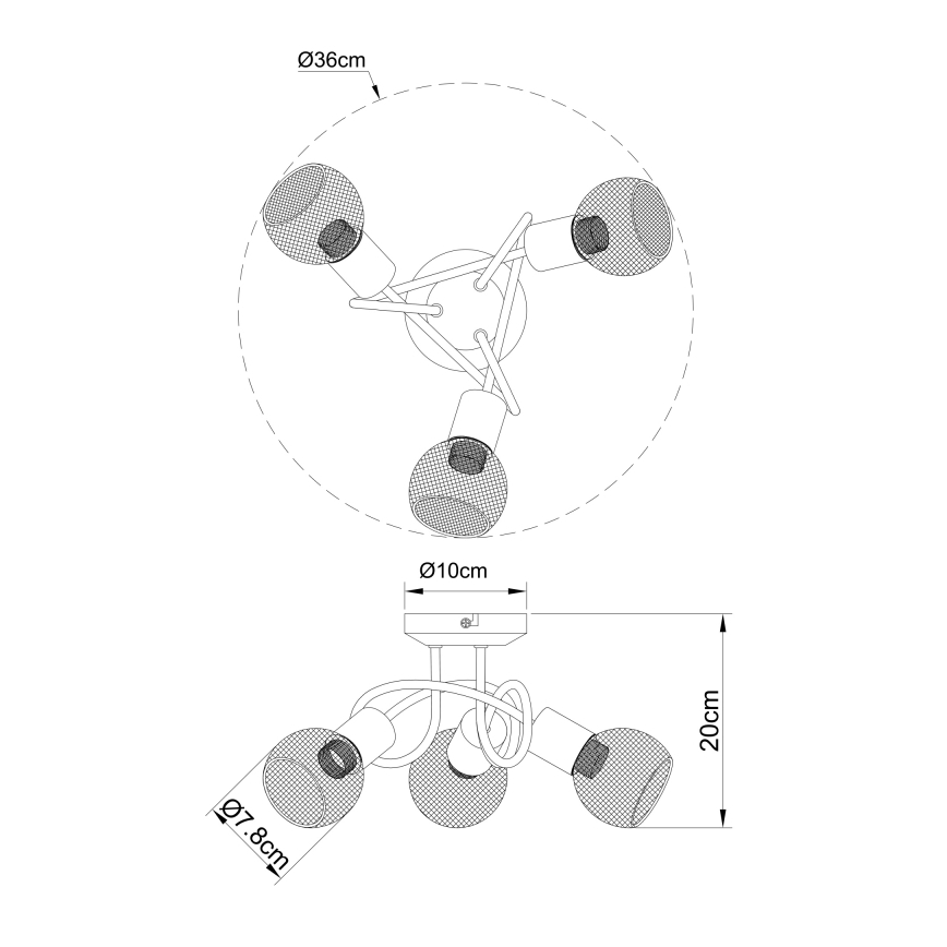 Globo 54028-3S - Припотолочная люстра FIASTRA 3xE14/40W/230V