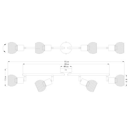 Globo 54028-4 - Прожектор FIASTRA 4xE14/40W/230V