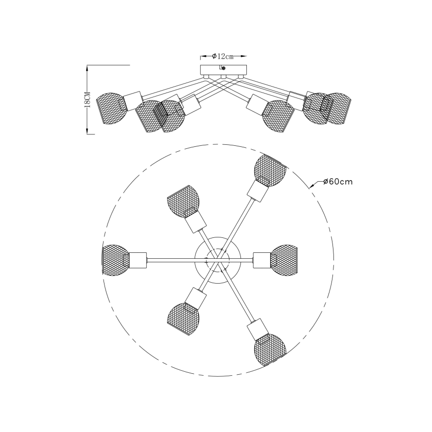 Globo 54028-6S - Припотолочная люстра FIASTRA 6xE14/40W/230V