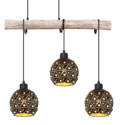 Globo 54029-4H - Люстра на тросі JODIE 4xE27/40W/230V бежева/чорна