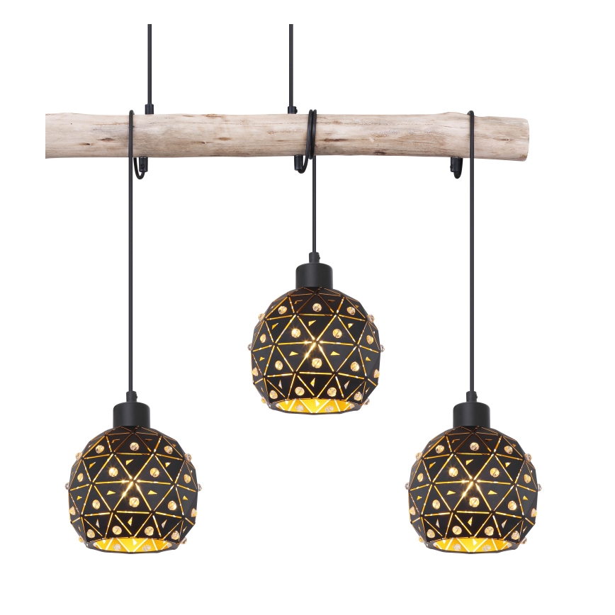 Globo 54029-4H - Люстра на тросі JODIE 4xE27/40W/230V бежева/чорна