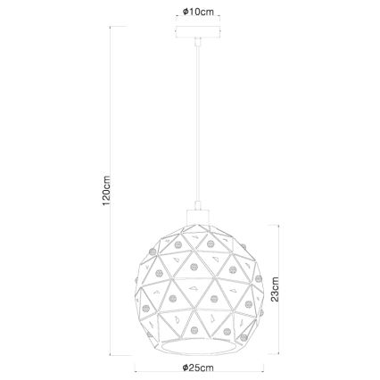 Globo 54029H - Подвесная люстра JODIE 1xE27/60W/230V диаметр 25 см