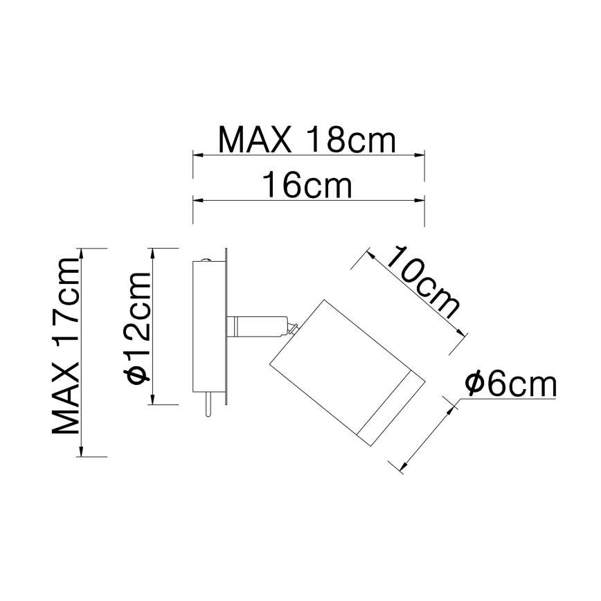 Globo - Настенный точечный светильник 1xE27/60W/230V
