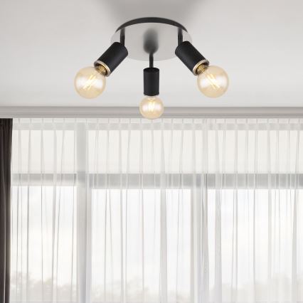 Globo - Точечный светильник 3xE27/60W/230V черное дерево