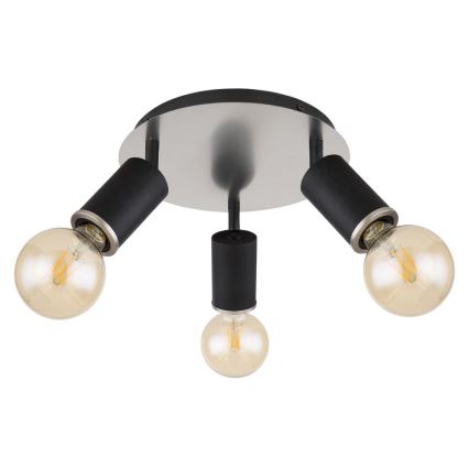Globo - Точечный светильник 3xE27/60W/230V черное дерево