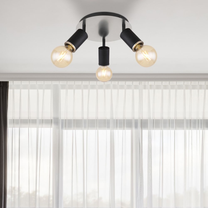 Globo - Точечный светильник 3xE27/60W/230V черное дерево