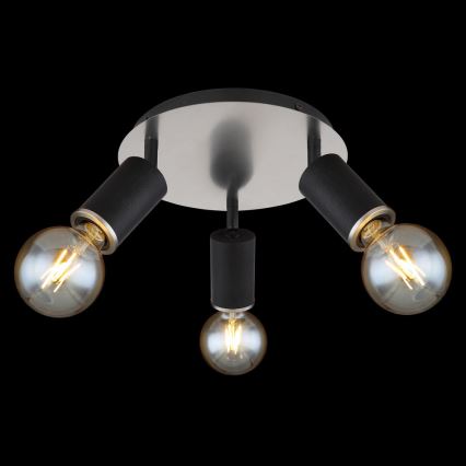 Globo - Точечный светильник 3xE27/60W/230V черное дерево