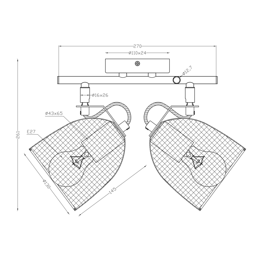 Globo - Точковий світильник 2xE27/60W/230V