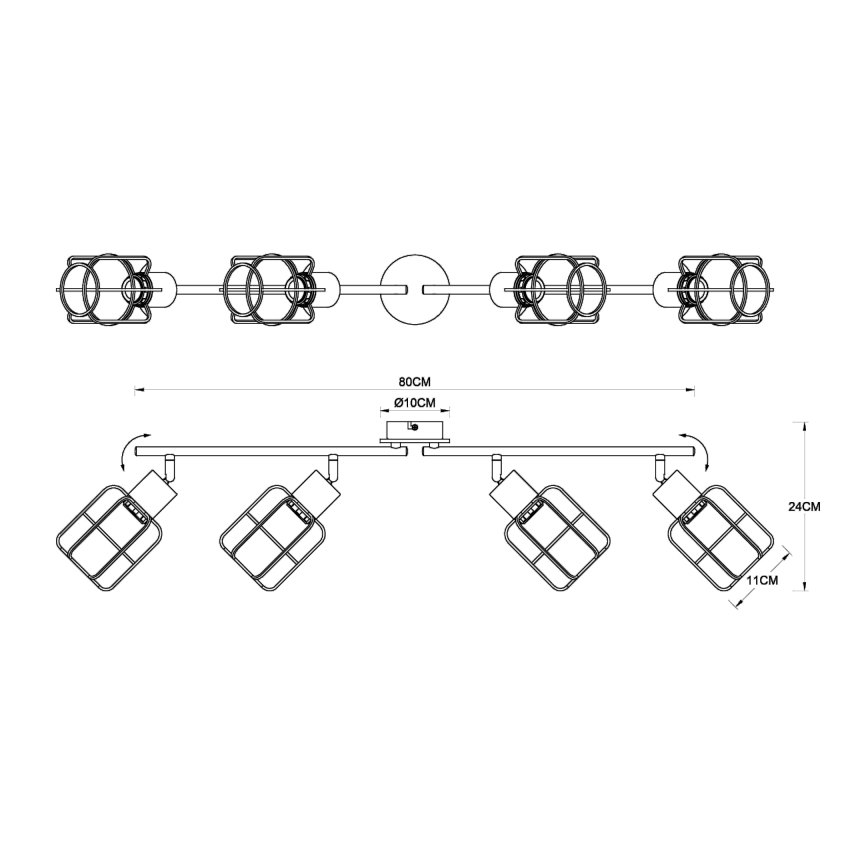 Globo - Точковий світильник 4xE27/40W/230V