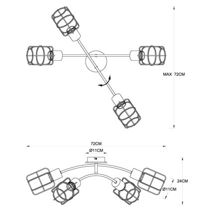 Globo - Накладна люстра 4xE27/40W/230V