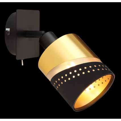 Globo - Настенный точечный светильник 1xE14/25W/230V черный/золотистый