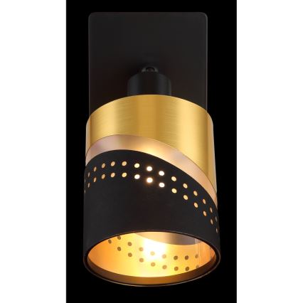 Globo - Настенный точечный светильник 1xE14/25W/230V черный/золотистый