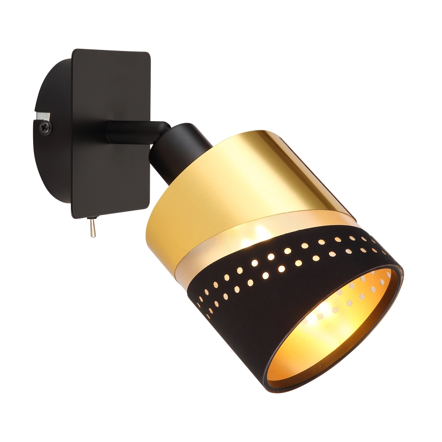 Globo - Настенный точечный светильник 1xE14/25W/230V черный/золотистый