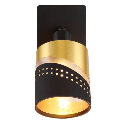 Globo - Настенный точечный светильник 1xE14/25W/230V черный/золотистый