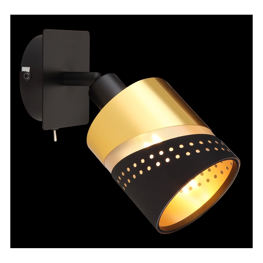 Globo - Настінний точковий світильник 1xE14/25W/230V чорний/золотий