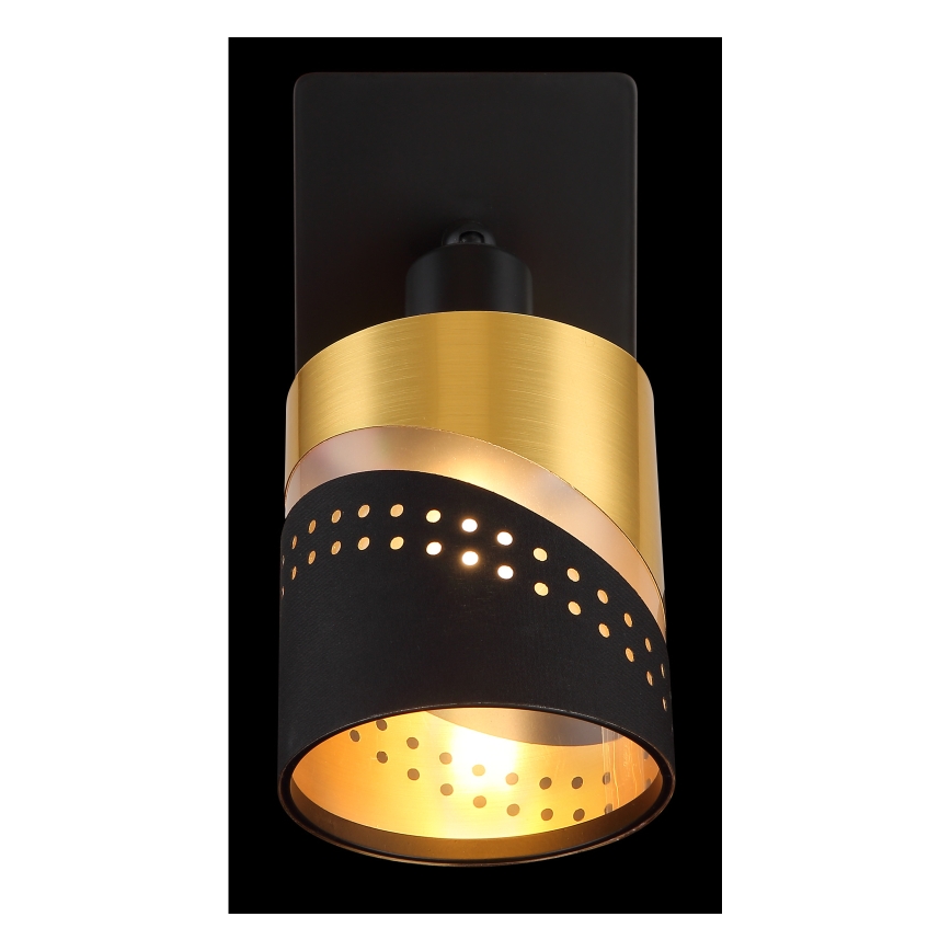 Globo - Настінний точковий світильник 1xE14/25W/230V чорний/золотий