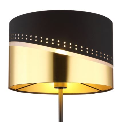 Globo - Торшер 1xE27/60W/230V діаметр 35 см чорний/золотий
