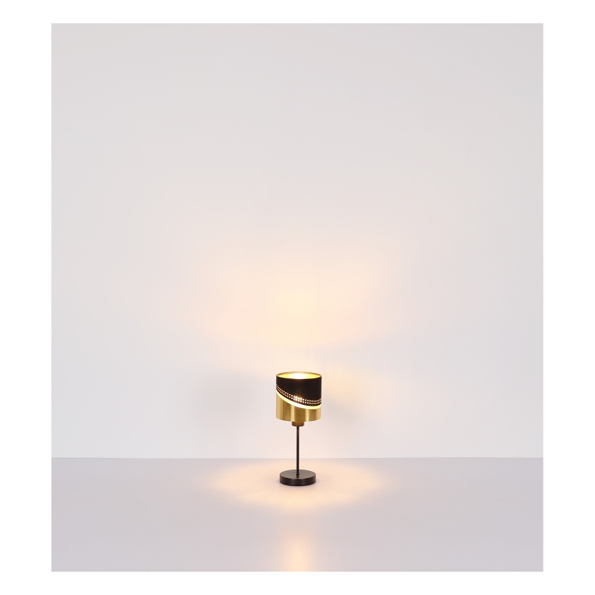 Globo - Настольная лампа 1xE27/40W/230V диаметр 16 см черный/золотистый