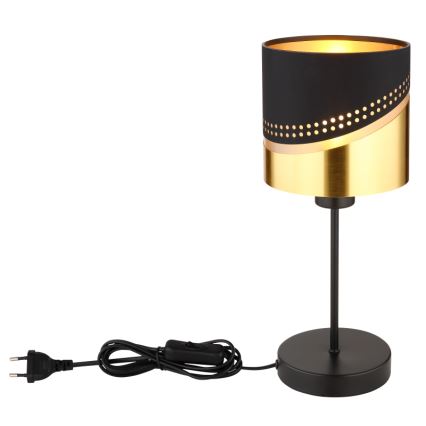 Globo - Настольная лампа 1xE27/40W/230V диаметр 16 см черный/золотистый
